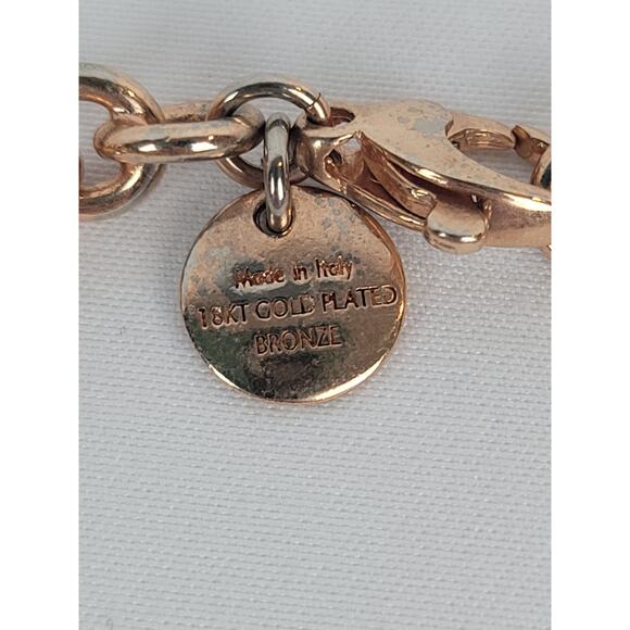 Vintage Bella Diva 18kt Rose Gold Plated Bronze Roman Coin Charm Bracelet - Picture 6 of 7